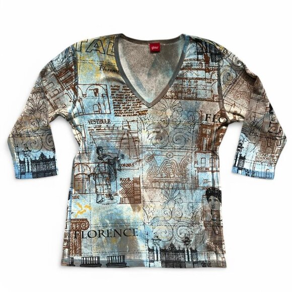 00s Glima Florence Graphic Top - Picture 4 of 7